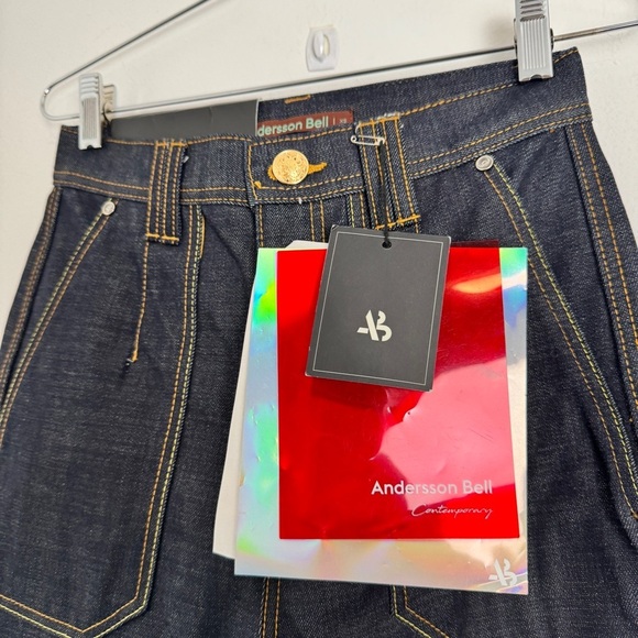 NWT Andersson Bell Indigo Selvedge Mona Turn-Up Jeans size XS - Picture 6 of 8